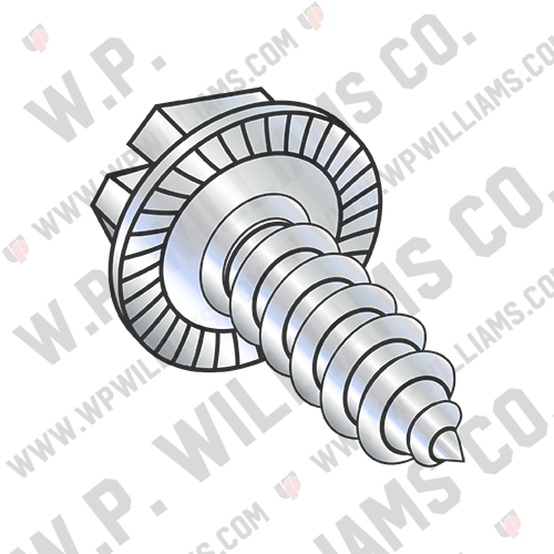 Slot Indent Hex Washer Serrated Self Tap Screw Type AB Full Thread Zinc Bake