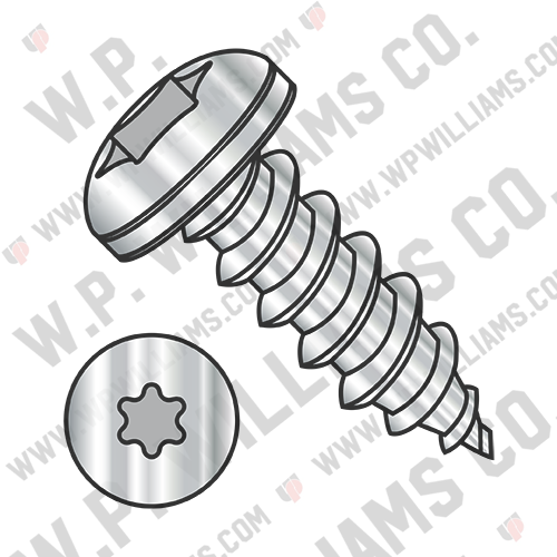 6 lobe Pan Self Tapping Screw Type AB Fully Threaded 18-8 Stainless Steel