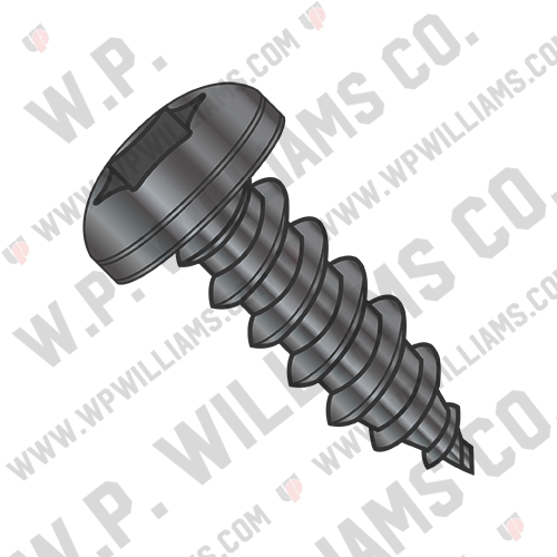 6 lobe Pan Self Tapping Screw Type A B Fully Threaded Black Zinc and Bake