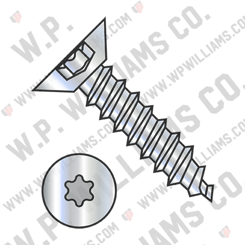 Six Lobe Flat Undercut Self Tapping Screw Type A B Fully Threaded Zinc and Bake