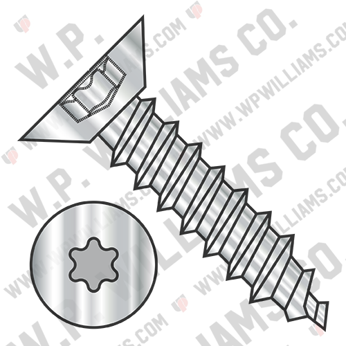 Six Lobe Flat Undercut Self Tap Screw Type A B Full Thread 18 8 Stainless Steel