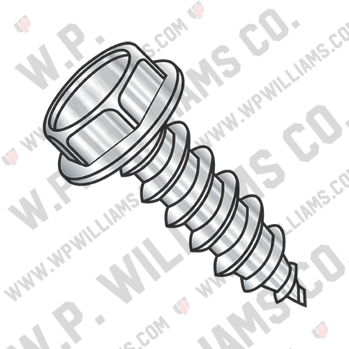 Unslotted Indent Hex Washer Self Tapping Screw Type AB Full Thread 18-8Stainless