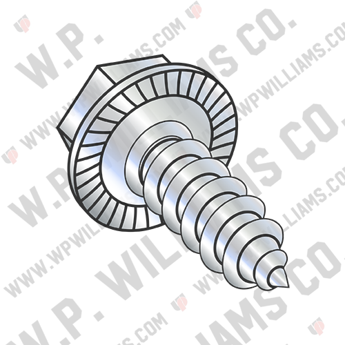 Unslotted Indented Hex Washer Serrated Self Tap Screw Type AB Full Thrd ZincBake