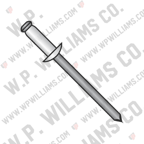 Aluminum Rivet with Aluminum Mandrel, Rivet Body Black Anodized