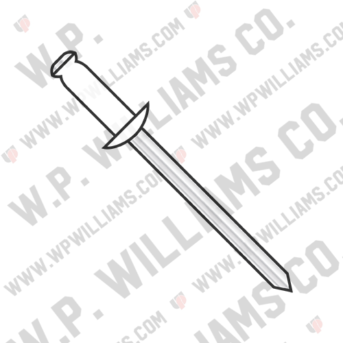 Aluminum Rivet With Aluminum Mandrel With White Eyelet