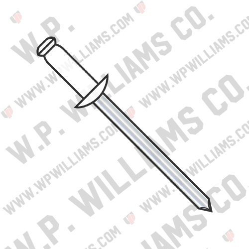 Aluminum Rivet With Steel Mandrel With White Eyelet