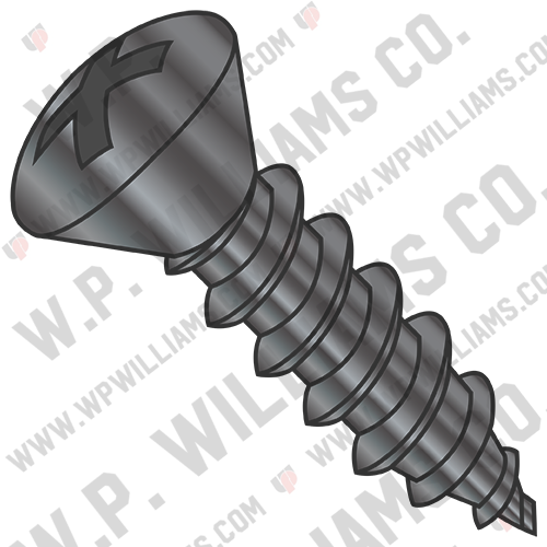 Phillips Oval Self Tapping Screw Type A Fully Threaded Black Oxide and Oil