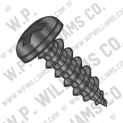 Phillips Pan Self Tapping Screw Type A Fully Threaded Black Zinc and Bake