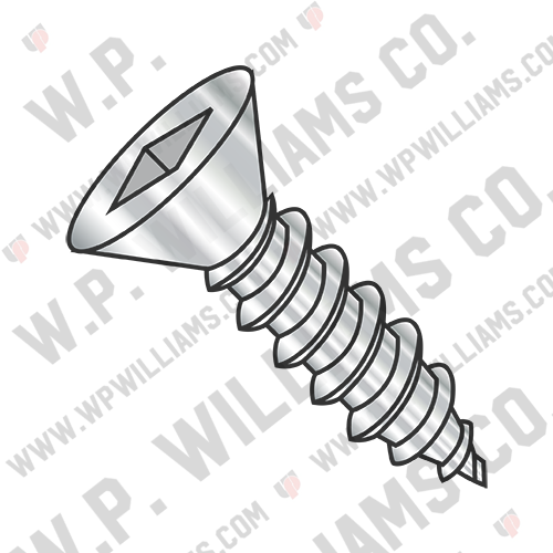 Square Flat Self Tapping Screw Type A Fully Threaded 18-8 Stainless Steel