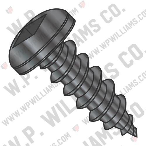 Square Pan Self Tapping Screw Type A Fully Threaded Black Oxide