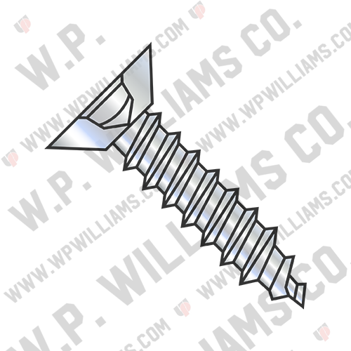 Square Flat Undercut Self Tapping Screw Type A  Fully Threaded Zinc And Bake