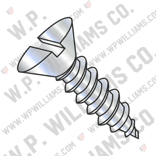 Slotted Flat Self Tapping Screw Type A Fully Threaded Zinc And Bake