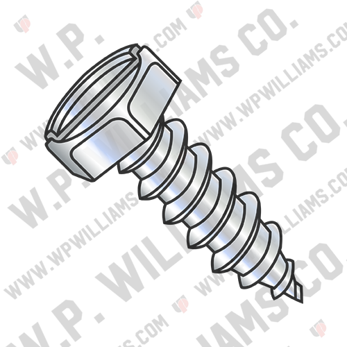 Indented Hex Slotted Self Tapping Screw Type A Fully Threaded Zinc And Bake