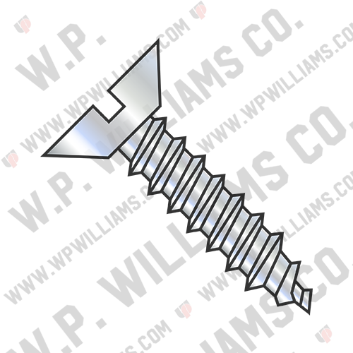 Slot Flat Undercut Self Tapping Screw Type A Fully Threaded Zinc And Bake