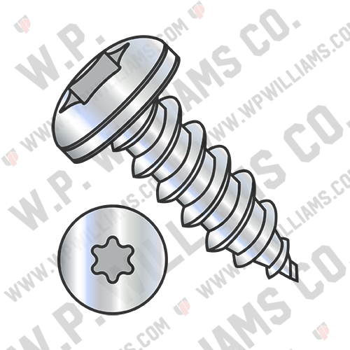 6 Lobe Pan Self Tapping Screw Type A Fully Threaded Zinc And Bake