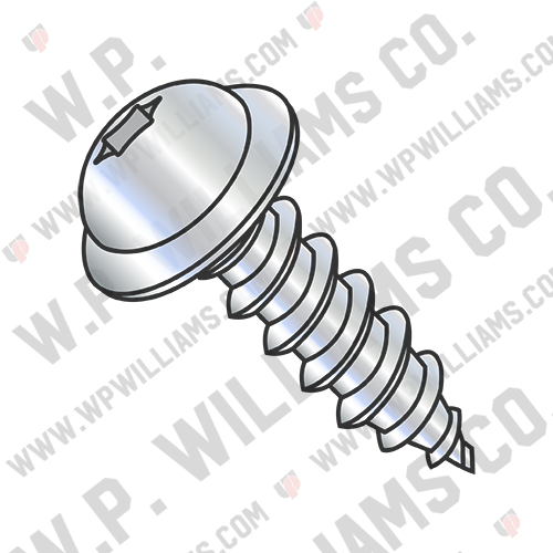 Six Lobe Round Washer Self Tapping Screw Type A Fully Threaded Zinc and Bake