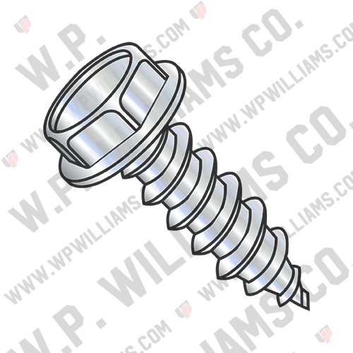 .428-.437A/F Unslot Indent Hex Washer Self Tap Screw Type A Full Thread ZincBake