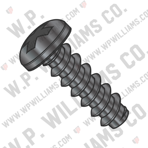 Phillips Pan Self Tapping Screw Type B Fully Threaded Black Zinc And Bake