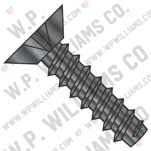 Phillips Flat Undercut Self Tapping Screw Type B Fully Threaded Black Zinc Bake