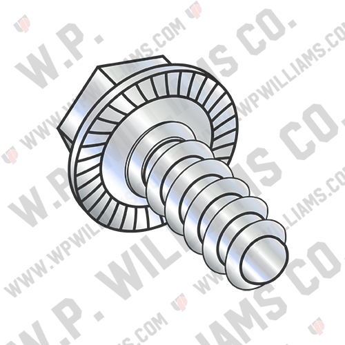 Unslot Indent Hex Washer Serrated Self Tap Screw Type B Full Thread Zinc & Bake