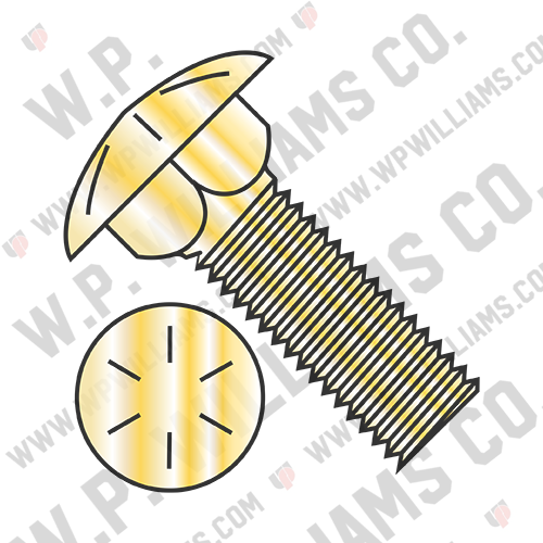 Carriage Bolt Grade 8 Fully Threaded Zinc Yellow