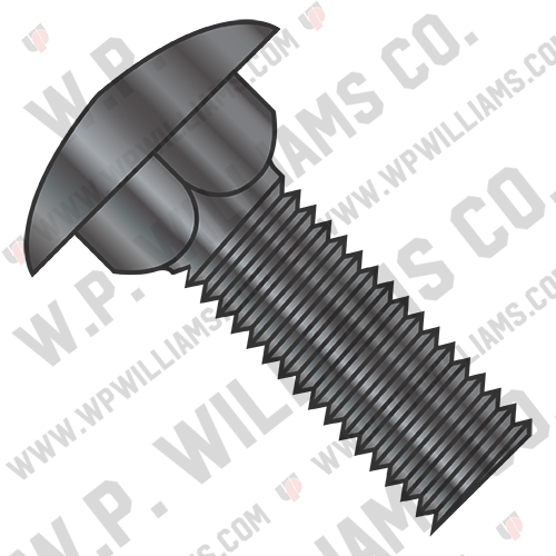 Carriage Bolt Fully Threaded Black Zinc