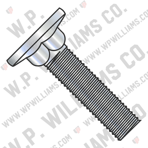 Carriage Bolt Flat Head Diameter .570-.640 Head Hgt .078-.107 Full Thread Zinc