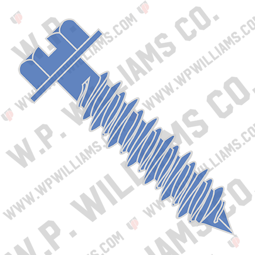 Slotted Hex Washer Concrete Screw With Drill Bit Blue Perma Seal