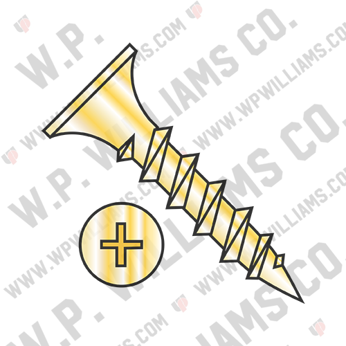 Phillips Recess Bugle Head Coarse Thread Drywall Screw Zinc Yellow