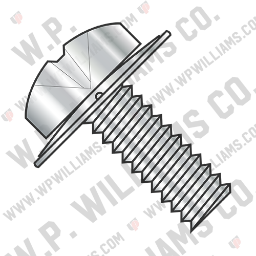 Phillips Pan Square Cone 410 Stainless Sems Fully Threaded 18-8 Stainless Steel