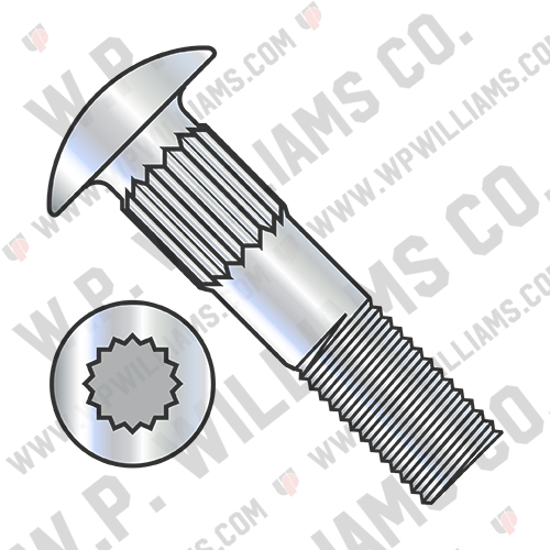 Ribbed Neck Carriage Bolt Partial Thread Zinc