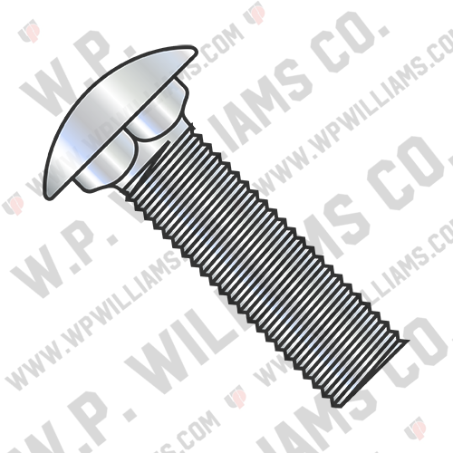 Carriage Bolt Short Neck Full Thread Zinc