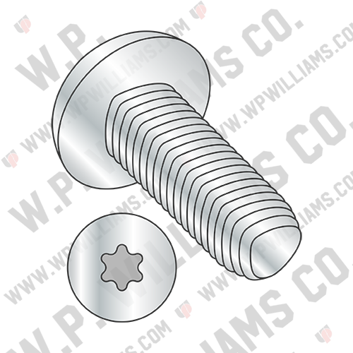 Din 7500 PE Pan 6 Lobe Recess Thread Rolling Screw Full Thread Zinc Bake Wax