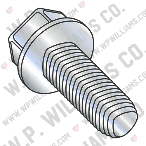 Din 7500D Metric Unslotted Hexwasher Thread Roll Screw Full Thread Zinc Bake Wax