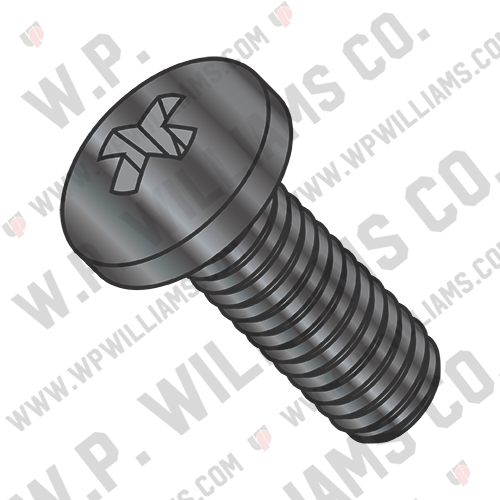 Din 7985A Metric Phillips Pan Machine Screw Full Thread Class 4.8  Black Ox Oil