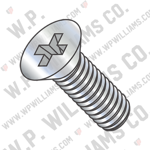 Din 965 Metric Phillips Flat Machine Screw Full Thread Zinc