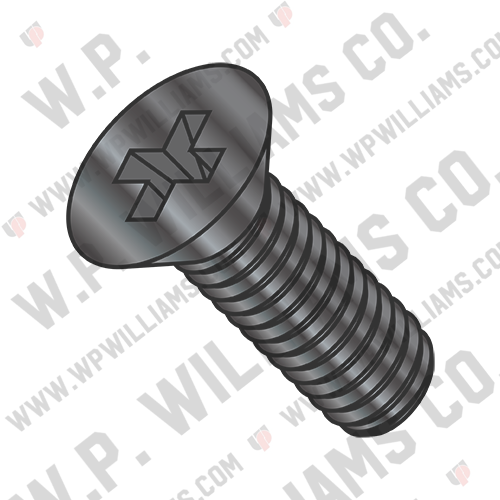 Din 965 & ISO 7046 Metric Phillips Flat Machine Screw Full Thread Black Ox & Oil