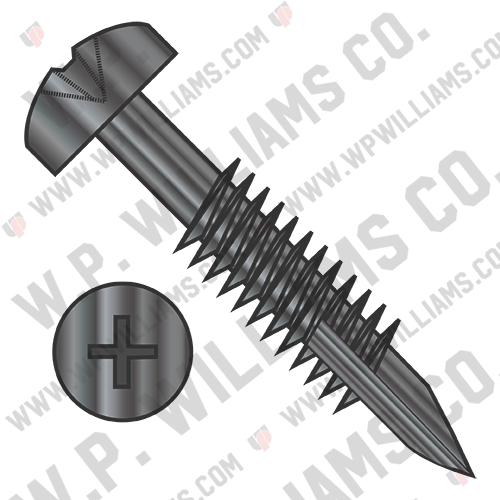 Phil Pan #7 Head Face Frame Screw Type 17 Fine Thread Partial Thread Black Oxide