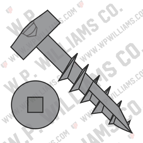 Square Modified Pan Pocket Hole Face Frame Coarse Thrd Type17 Partial Thrd Plain