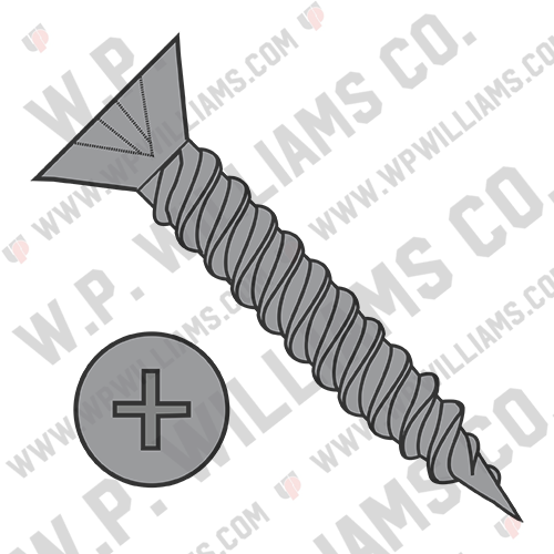 Phillips Flat Hinge Screw Twinfast Fine Thread Fully Threaded Plain