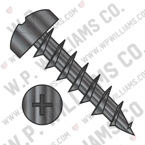 Phillips Pan Deep Thread Wood Screw Full Thread Black Oxide and Oil