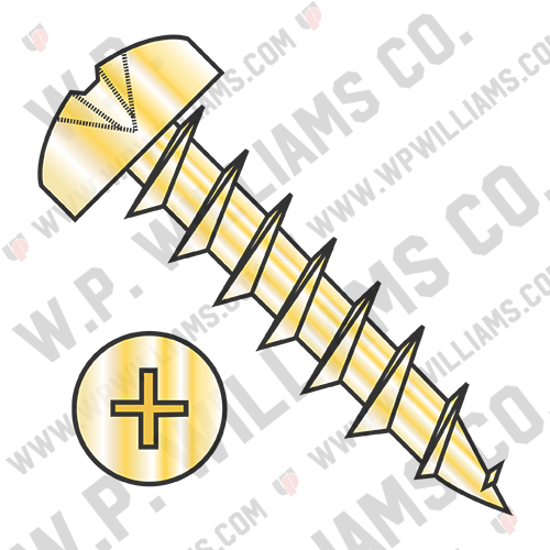 Phillips Pan Deep Thread Wood Screw Full Thread Steel Bright Brass