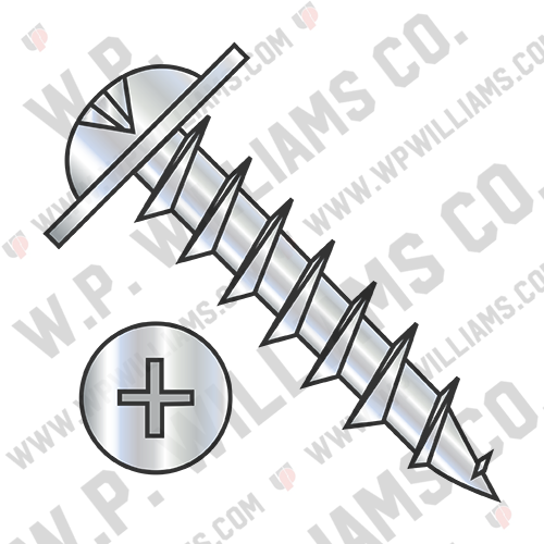 Phillips Drive Round Washer Head Deep Thread Wood Screw Full Thread Zinc Bake
