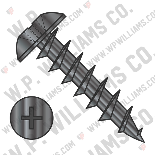 Phillips Truss Deep Thread Wood Screw Full Thread Black OxIde