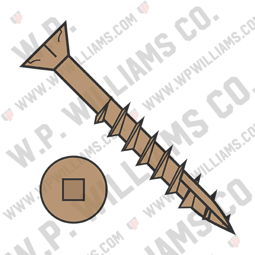 Square Flat Nibs Deck Screw Type17 2/3 Thread Tan Ceramic 1,200HR Salt Spray