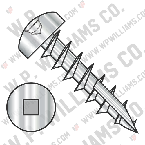 Square Drive Pan Head Deep Thread Screw Type 17 Full Thred 18 8 Stainless Steel