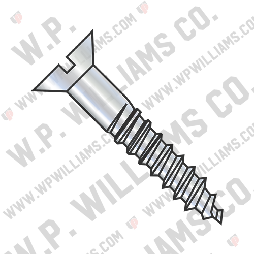 Slotted Flat Full Body Wood Screw Zinc