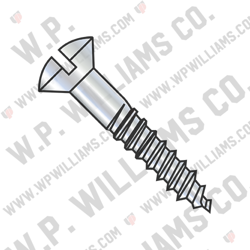 Slotted Oval Full Body Wood Screw Zinc