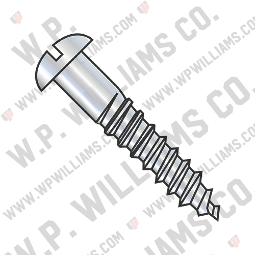 Slotted Round Full Body Wood Screw Zinc