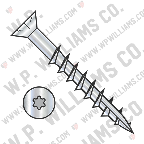 6 Lobe Flat Nibs Deck Screw Type 17 2/3 Thread Zinc Bake 1,000HR Salt Spray